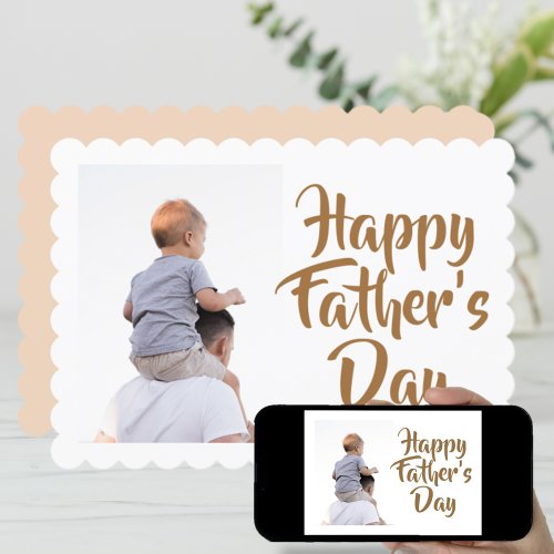 Happy Fathers Day Modern Minimalist Photo Card