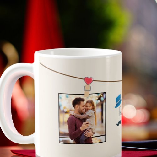 Happy Fathers Day Mug With Two Photos