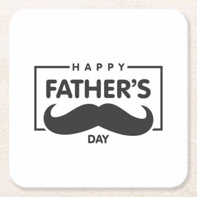 Happy Father's Day Mustache | Coaster (Front)