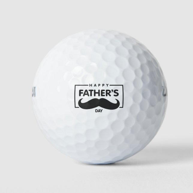 Happy Father's Day Mustache | Golf Balls (Front)