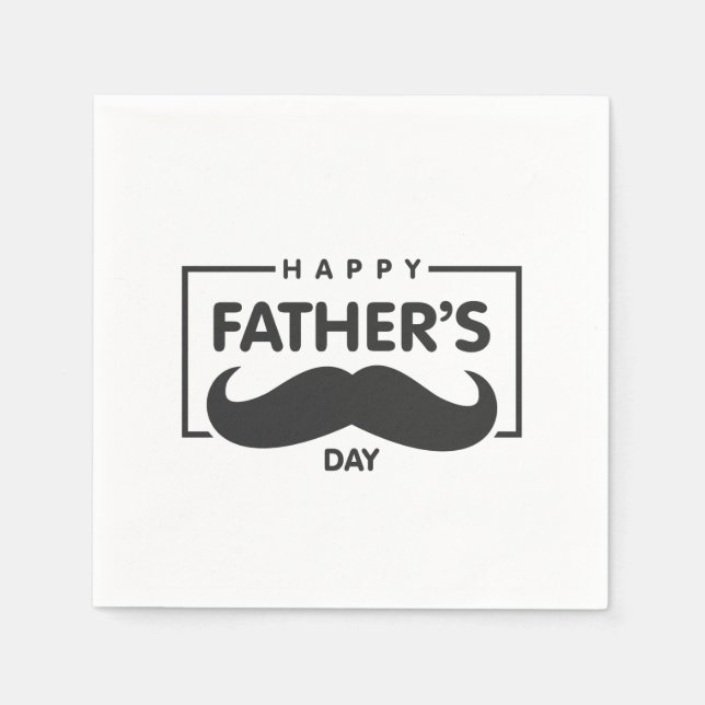 Happy Father's Day Mustache | Napkin (Front)