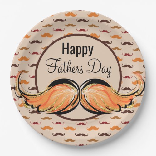 Happy Fathers Day Mustache  Paper Plates