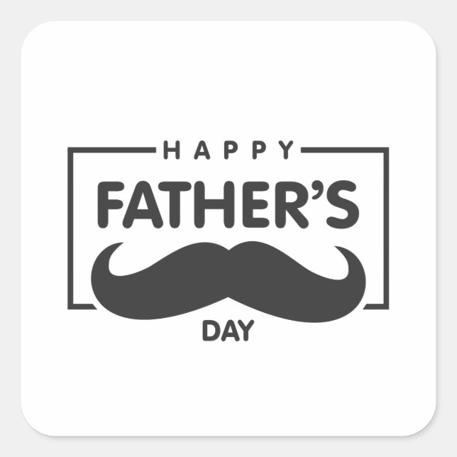 Happy Father's Day Mustache | Sticker (Front)