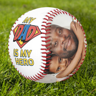 Happy Fathers Day My Dad Is My Hero Baseball