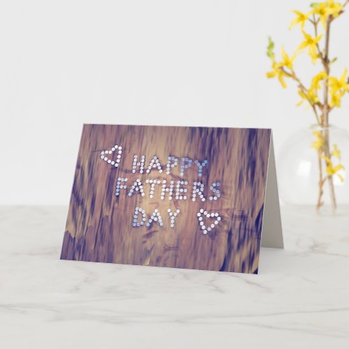 Happy Father's Day Nails on Wood-Look Background Card