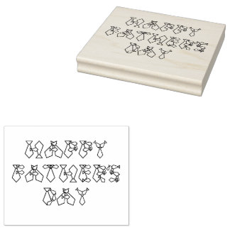 Happy Father's Day Necktie Font Tie Wood Art Stamp