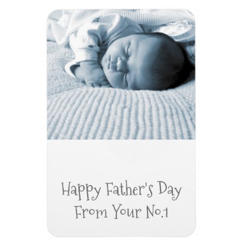 Happy Fathers Day New Baby Custom Photo Magnet