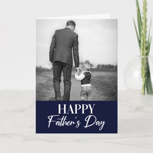 Happy Fathers Day One Photo Modern Fathers Day C Card