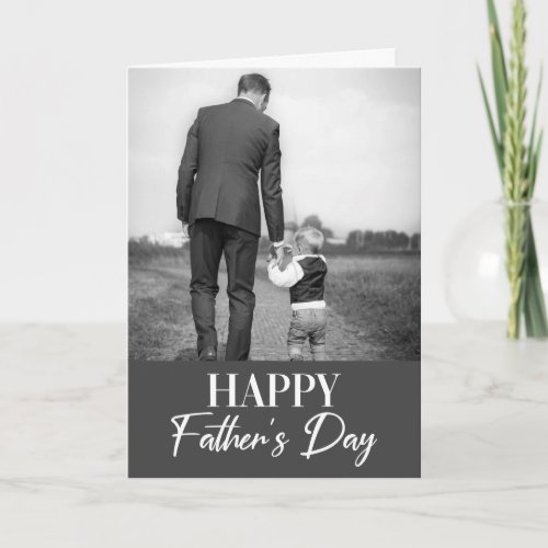 Happy Fathers Day One Photo Modern Fathers Day Card