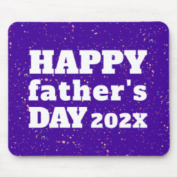 Happy Father&#39;s Day Paint Splatter Purple and White Mouse Pad
