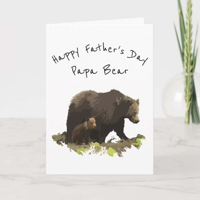 Happy Father's Day Papa Bear Dad, Father Card (Front)