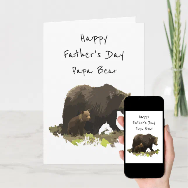 Happy Father's Day Papa Bear Dad, Father Card | Zazzle