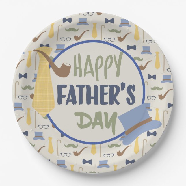 Happy Fathers Day  Paper Plates (Front)
