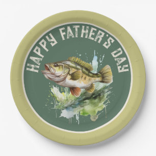 Happy Fathers Day Party Fish Paper Plates