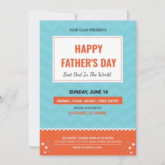 Happy Father's day party invitation (Front)