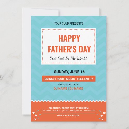 Happy Fathers day party invitation