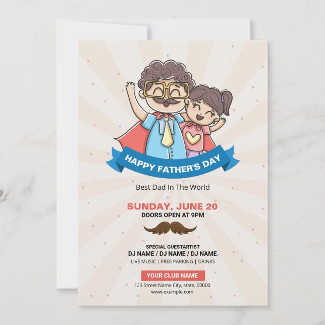 Happy Father's day party invitation (Front)
