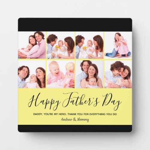 Happy Fathers Day  Personalized 8 Photo Collage  Plaque