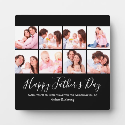 Happy Fathers Day  Personalized 8 Photo Collage  Plaque