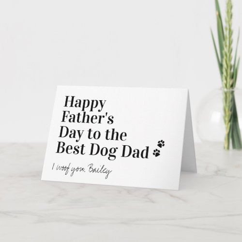 Happy Fathers Day Personalized Best Dog Dad Card