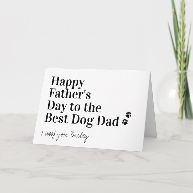 Happy Father's Day Personalized Best Dog Dad Card (Front)