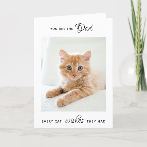Happy Fathers Day Personalized Pet Photo Cat Dad Holiday Card