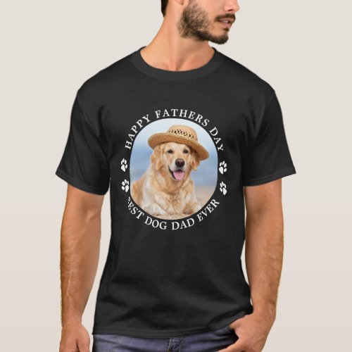 Happy Fathers Day Personalized Pet Photo Dog Dad T_Shirt