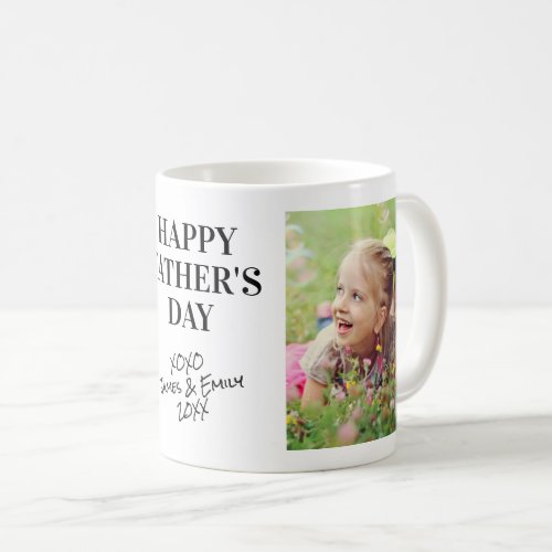 Happy Fathers Day Personalized Photo and Names Coffee Mug