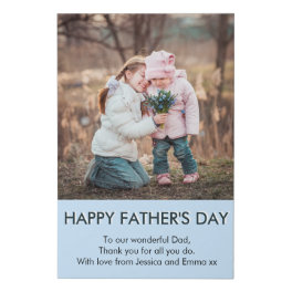 Happy Father's Day Personalized Photo Faux Canvas Print
