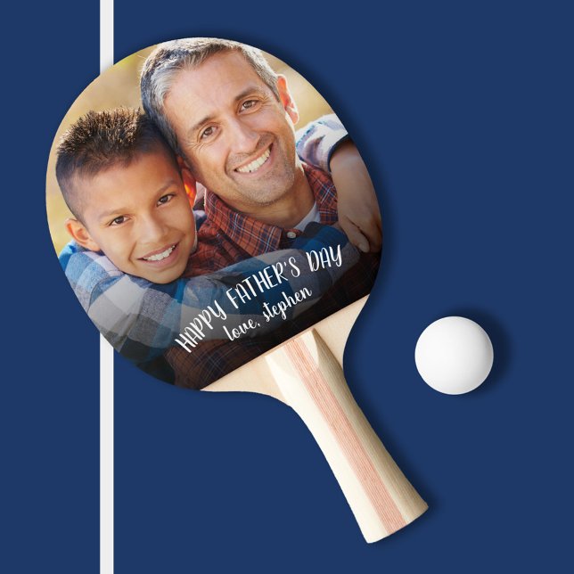 Happy Father's Day Personalized Photo Ping-Pong Paddle (Creator Uploaded)