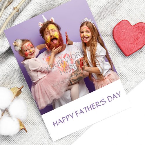 Happy Fathers Day personalized photo Thank You Card