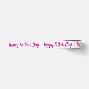 HAPPY FATHER'S DAY PERSONALIZED TEXT NAME STYLISH SATIN RIBBON