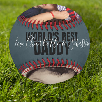 Happy Fathers Day Personalized Worlds Best Daddy Softball by Ricaso_Occasions at Zazzle
