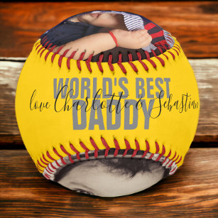 Happy Fathers Day Personalized Worlds Best Daddy Softball