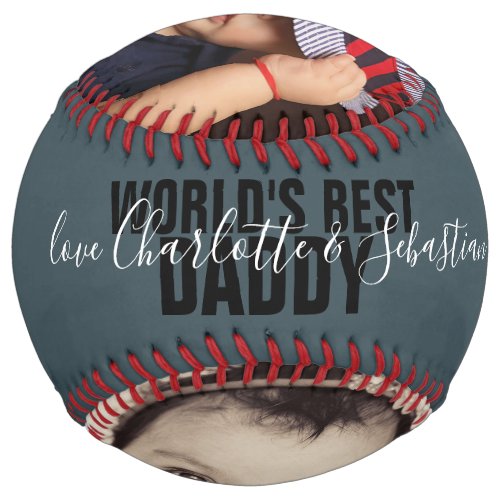 Happy Fathers Day Personalized Worlds Best Daddy Softball