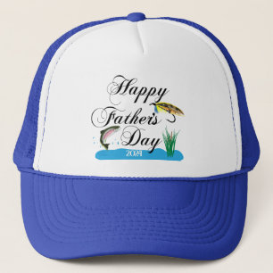Happy Father's Day Personalized YEAR Fishing Trucker Hat