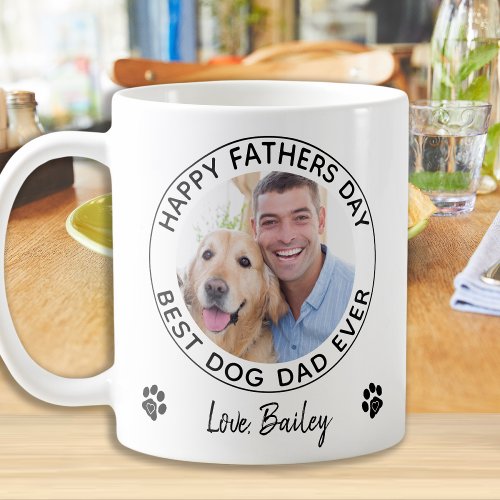 Happy Fathers Day Pet Photo Best Dog Dad  Coffee Mug