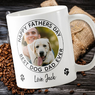 Happy Father's Day Pet Photo Best Dog Dad Ever Coffee Mug