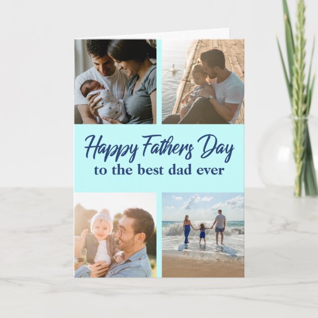 Happy Father's Day Photo Collage Best Dad Card (Front)