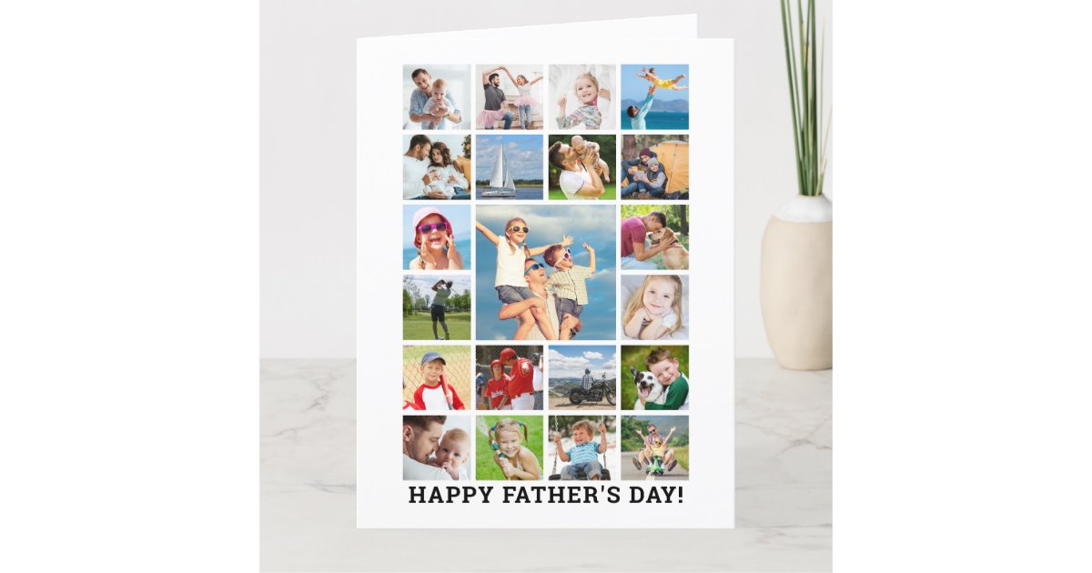 Happy Father's Day Photo Collage BIG Personalized Card | Zazzle