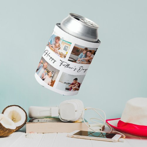 Happy Fathers day photo collage Can Cooler