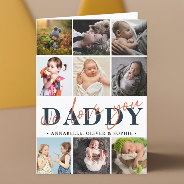 Happy Father's Day Photo Collage  Card (Creator Uploaded)