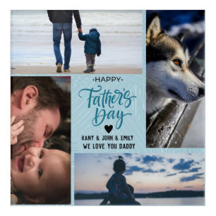 Happy Father's Day Photo Collage Custom Names Acrylic Print