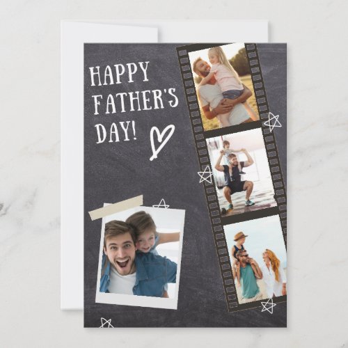 Happy Fathers Day Photo Collage Dad Holiday Card