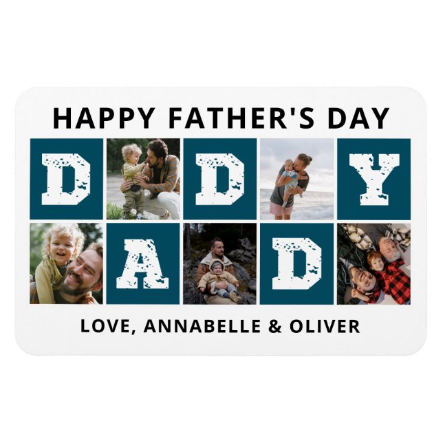 Happy Father's Day Photo Collage  Magnet (Horizontal)
