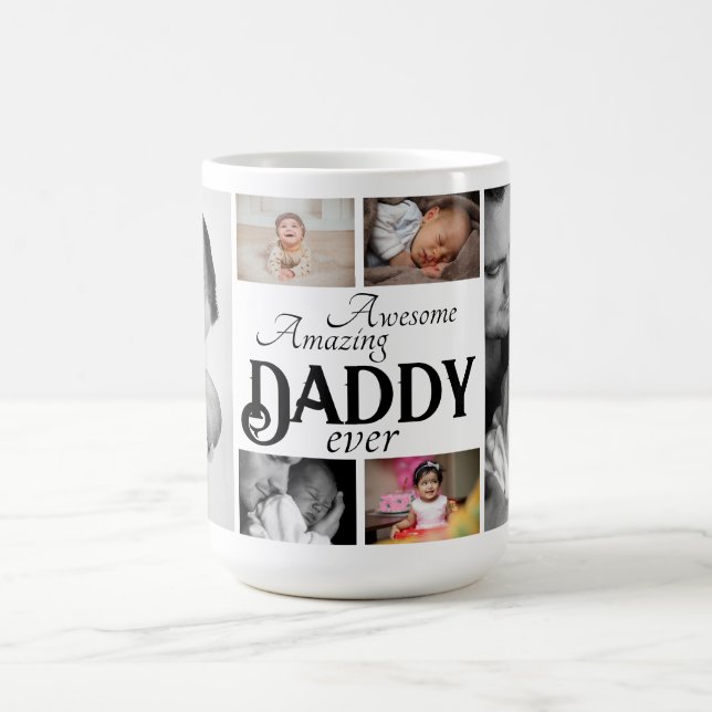 Happy Father's Day Photo Collage Morphing Mug (Center)