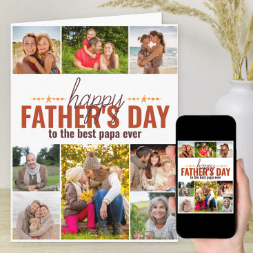 Happy Fathers Day Photo Collage Personalized Card