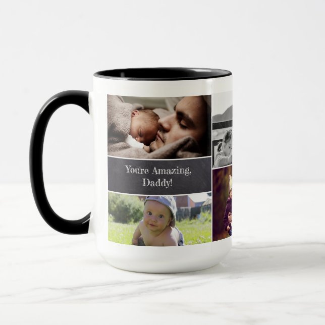 Happy Father's day Photo collage Personalized Mug (Left)