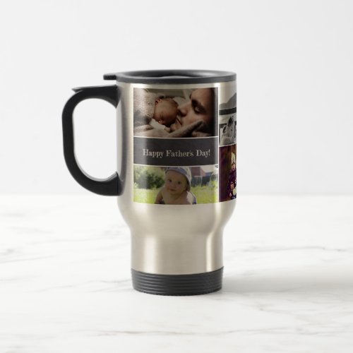 Happy Fathers day Photo collage Personalized Travel Mug