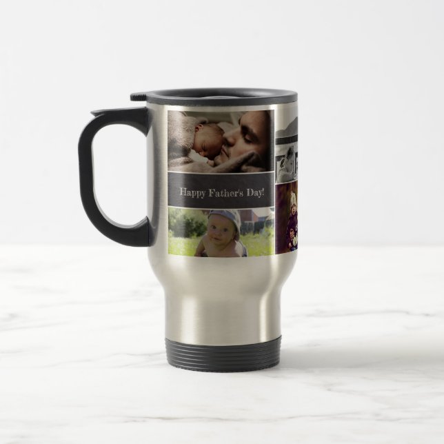 Happy Father's day Photo collage Personalized Travel Mug (Left)